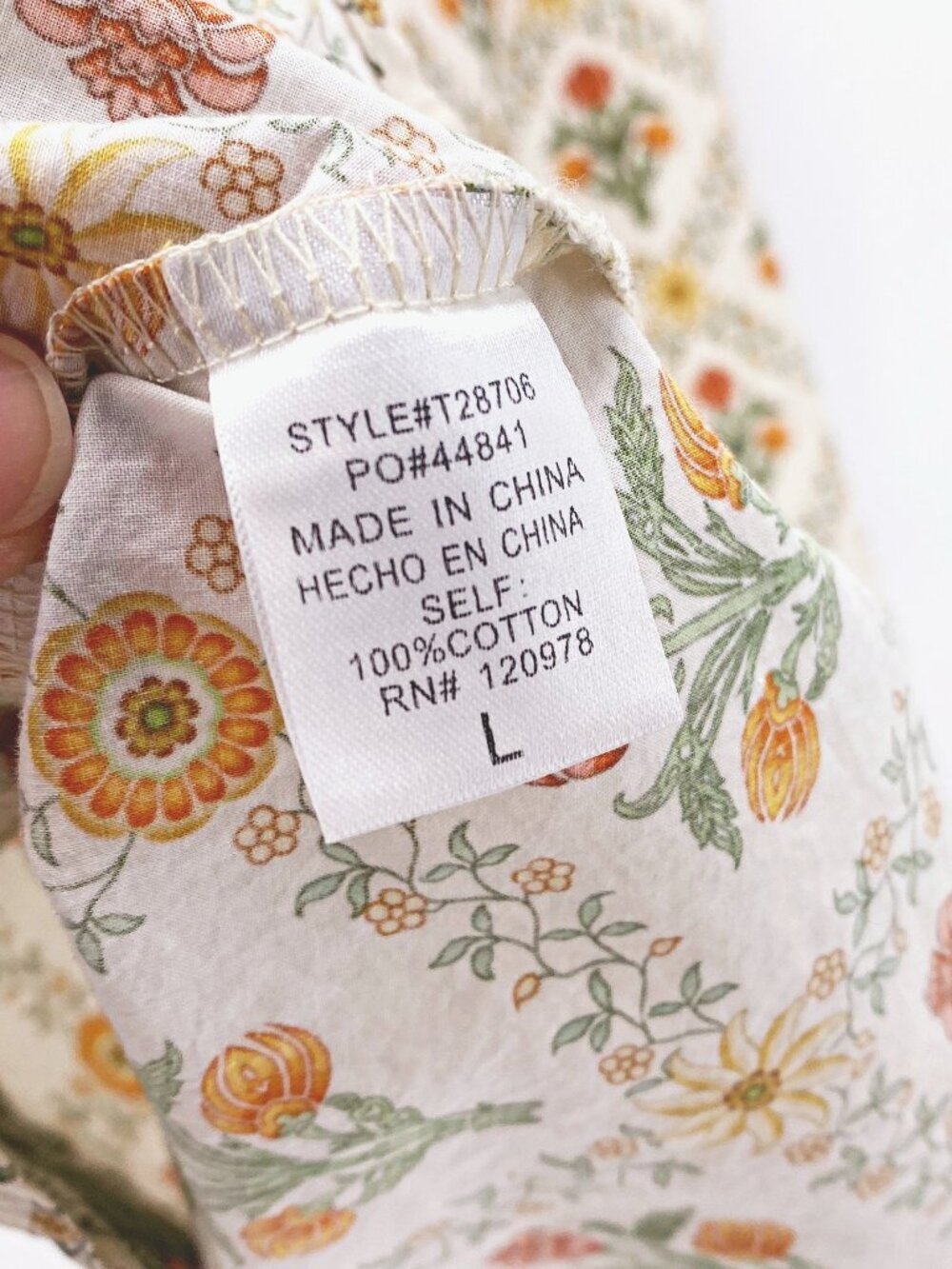 Entro Marigold Pattern Cottagecore Blouse - Picture 7 of 8